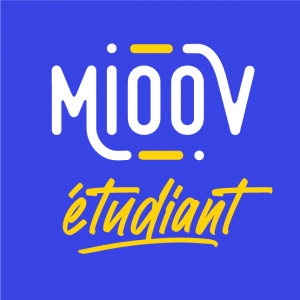 Logo mioov étudiant fond bleu